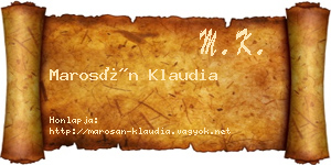 Marosán Klaudia névjegykártya